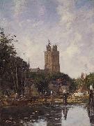 Eugene Boudin Dordrecht the Grote Kerk from the Canal oil on canvas